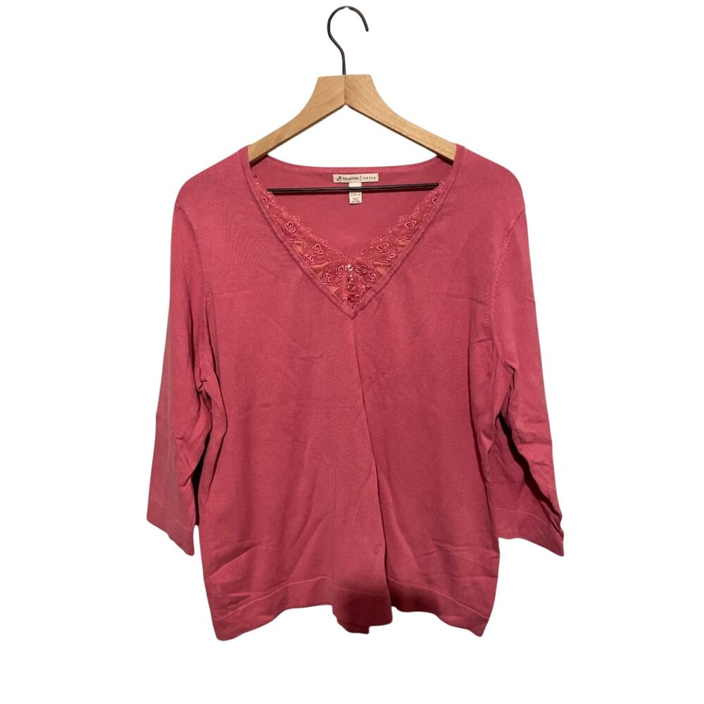 JM collection women’s one X pink sweater